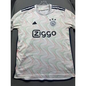 Adidas Ajax Amsterdam 2023-24 Away Jersey Mens Large Cristian 1 White Patterned